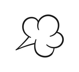 Comic fart cloud. Bad stink balloon. Explosion, angry breath. Cloud of smoke gas in comic style. Funny flatulence symbol. Vector illustration isolated on white background.
