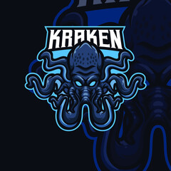 Krakenmasscot logo esport premium vector