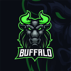 Buffalo masscot logo esport premium vector