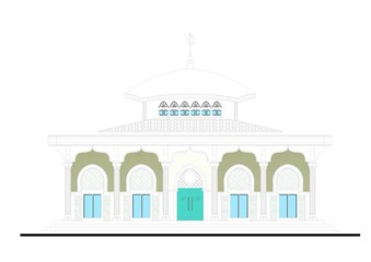 religious architectural design front view