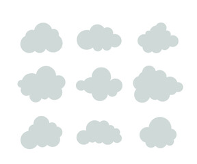 White Cloud. Abstract white cloudy set isolated Vector illustration 1