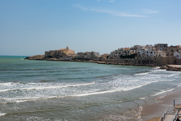 Fototapeta na wymiar Vieste Puglia sea and town