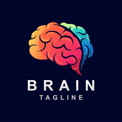 brain logo with gradient color concept