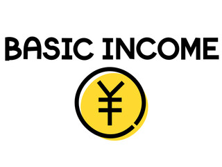 Fototapeta premium ベーシックインカムイメージ：黄色￥コイン