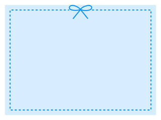蝶結び並縫いフレーム：長方形：青
