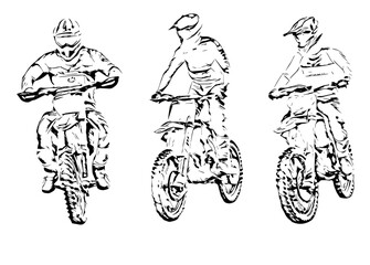 Motocross Jump silhouette Vector isolated on white background.