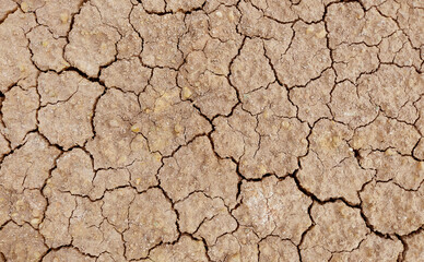 Cracked ground background in the top view for graphic design or wallpaper