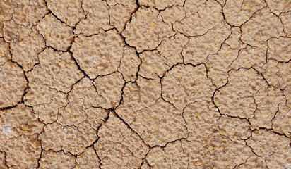 Cracked ground background in the top view for graphic design or wallpaper