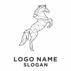 abstract horse vector logo standing