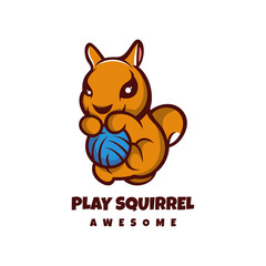 Illustration vector graphic of Play Squirrel, good for logo design