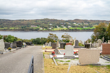 Cemetry with Atlantic view in Killybegs, County Donegal - Ireland