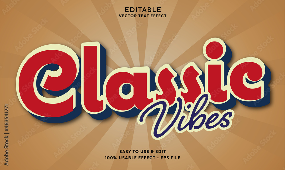 Poster editable classic vector text effect with modern style design usable for logo or company campaign
