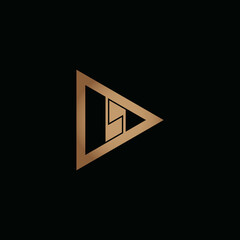 Logo for video. Gold Play Button with S letter logo. Negative space logotype initial designs for personal and company branding. EPS10 #01