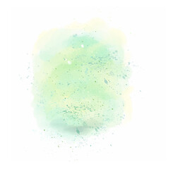 The blurred background is turquoise with yellow spots and splashes of paint. Watercolor washes. Abstraction. Digital art. Wallpaper