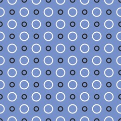 Tile vector pattern with black and white dots on pastel blue background