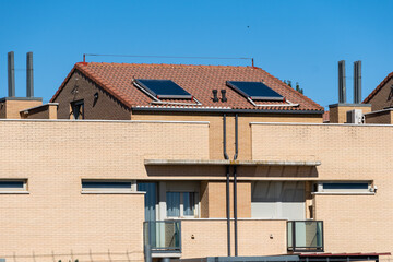 Contemporary row houses with brick facade in Spain