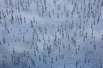 texture ice bubbles air baikal gas hydrogen sulfide nature winter background