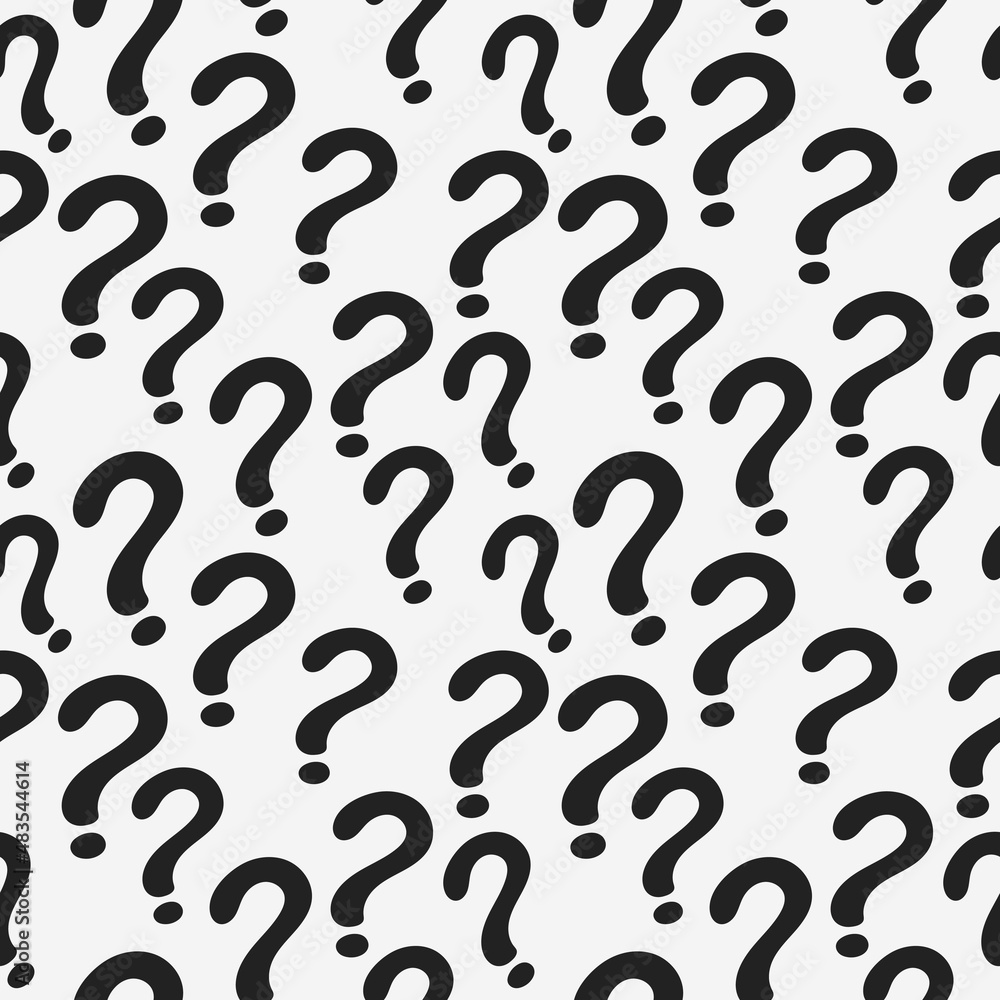 Poster Question mark pattern. Vector question black marks.
