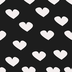 White seamless hearts pattern. Vector.