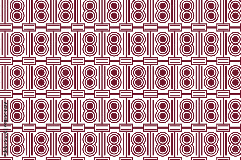Poster eight seamless pattern design template combined with rectangle shape object. bold outline concept. m