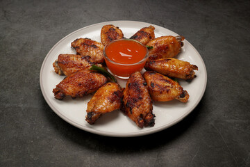 Crispy Chicken Wings Marinated with Herb Sauce