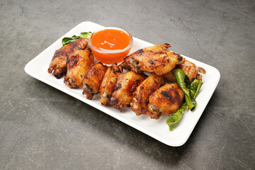 Crispy Chicken Wings Marinated with Herb Sauce