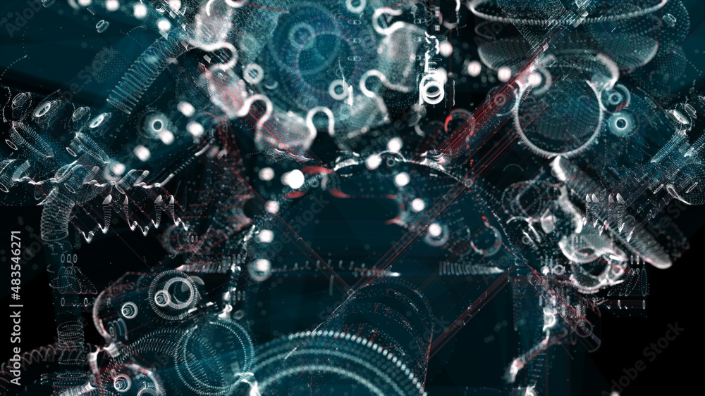 Poster abstract technology particles mesh background
