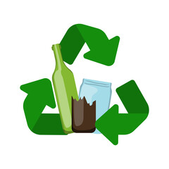 The glass recycle symbols set vector illustration.