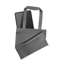 Realistic gray eco bags for pad or laptop vector illustration.