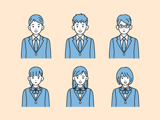 Fototapeta premium 学生 中高生 高校生 中学生 男女 友達 笑顔 ブレザー 上半身