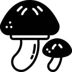mushroom solid line icon