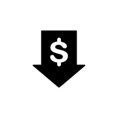 Price reduction simple flat icon vector illustration. Cost reduction icon