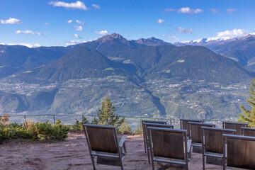 Knottnkino, Aussichtspunkt über dem Etschtal bei Vöran, Südtirol