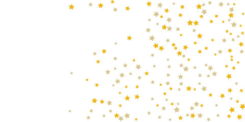Star confetti. Golden casual confetti background. Bright design pattern. Vector template with gold stars. Suitable for your design, cards, invitations, gift, vip