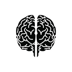 Brain front view illustration vector isolated