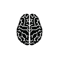 Brain vector top view silhouette vector black color isolated