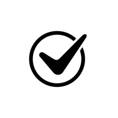Check mark simple flat icon vector illustration. Check icon vector	