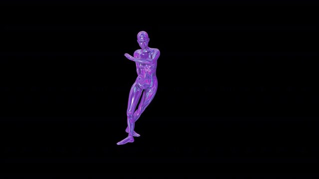 Animated 3D Holographic Object. Liquid holographic background. Loop Animation