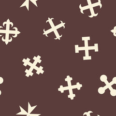 Obraz premium Seamless pattern with Medieval heraldic crosses for your project