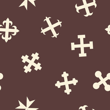 Seamless pattern with Medieval heraldic crosses for your project