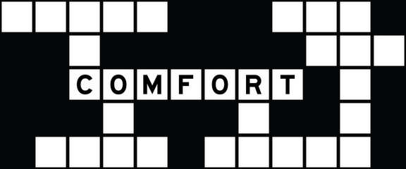 Alphabet letter in word comfort on crossword puzzle background