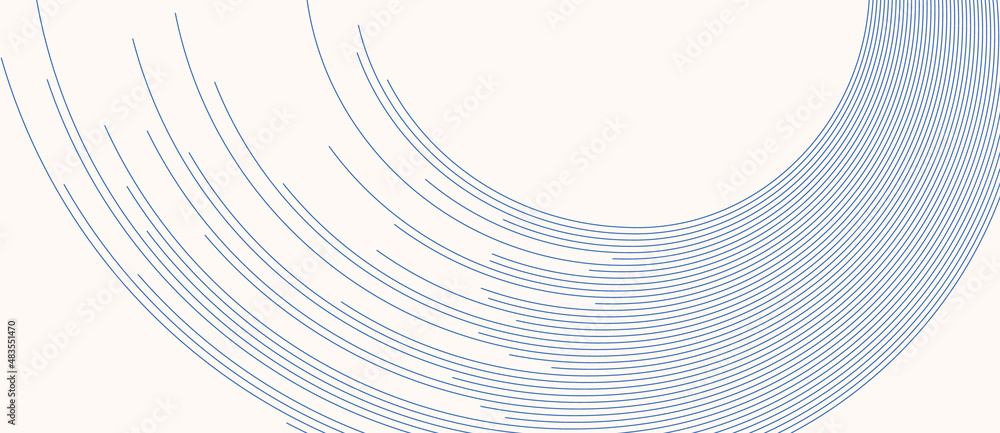 Canvas Prints blue dynamic lines on white background.