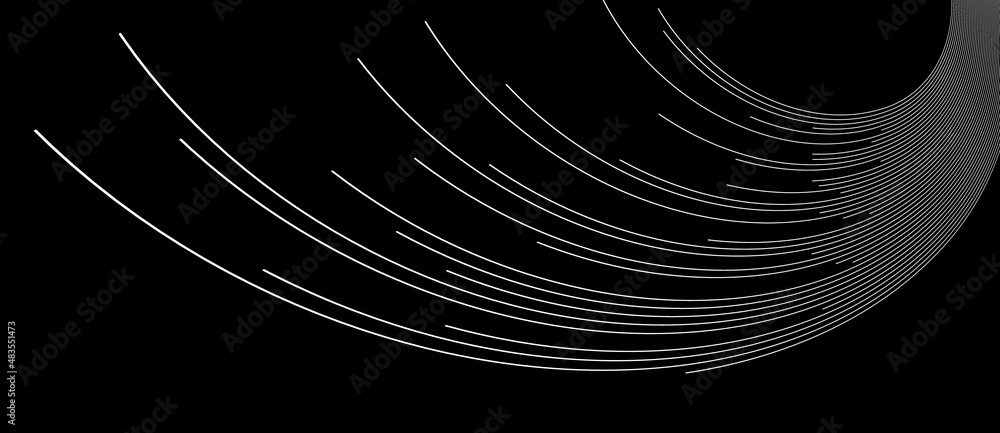 Poster Abstract background with white dynamic lines to horizon.