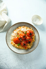 Risotto with tomatoes and cheese