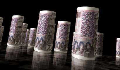 Croatia Kuna money banknotes pack 3d illustration