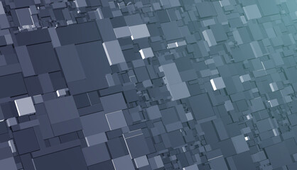 Pattern with three-dimensional cubes. Abstract mosaic of grey colors squares. Vector