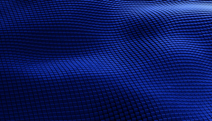Fototapeta premium Abstract futuristic surface hexagon pattern with blue light rays