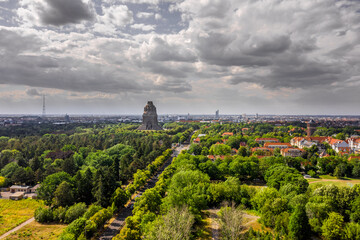 Leipzig Skyline with Monument to the Battle of the Nations Leipzig Germany - Napoleonic Wars...