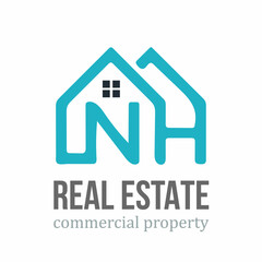 logo for a fun and driven house flipping letter NH