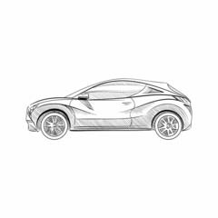 Car concept.Car sketch.Vector hand drawn. Autodesign. Automobile drawing.